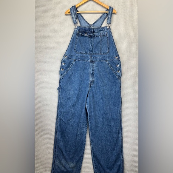 Vintage Y2K Levis Silver Tab Fits Men’s Size XL Blue Denim Baggy Overalls Faded - Picture 1 of 14